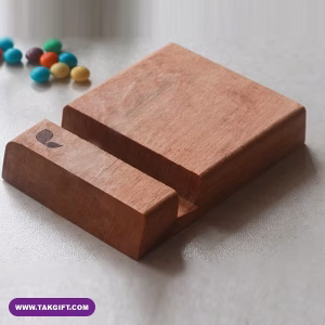 استند موبایل چوبی تبلیغاتی