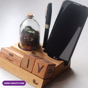 تقویم روزانه چوبی همراه باغ شیشه ای تبلیغاتی