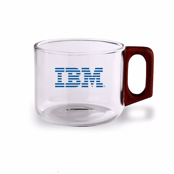 IBM فنجان تبلیغاتی پیرکس دسته چوبی 810 - Image 1