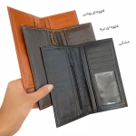 کیف پول تبلیغاتی پالتویی چرم