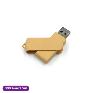 نمای روبه رو از فلش مموری تبلیغاتی d81 رنگ کرم
