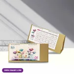 نمای روبه رو تقویم رومیزی زرین