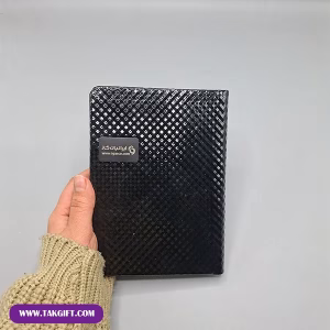نمونه چاپ لیزر روی پلاک سررسید بارانا رنگ مشکی