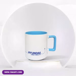 لیوان سرامیکی دسته داخل آبی کد 380