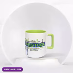 لیوان سرامیکی دسته داخل سبز کد 380