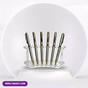 خودکار فلزی تبلیغاتی گیره طلائی کد 145