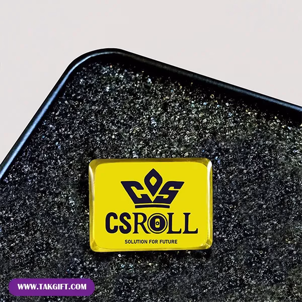 بج سینه-پلی استری-CSROLL نمونه بج سینه تبلیغاتی پلی استری شرکت CSROLL