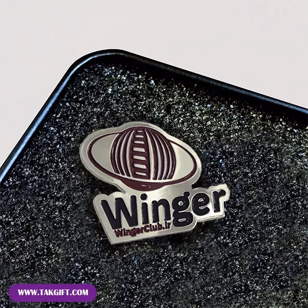 بج سینه-Winger بج سینه نقره ای مات و براق تبلیغاتی Winger